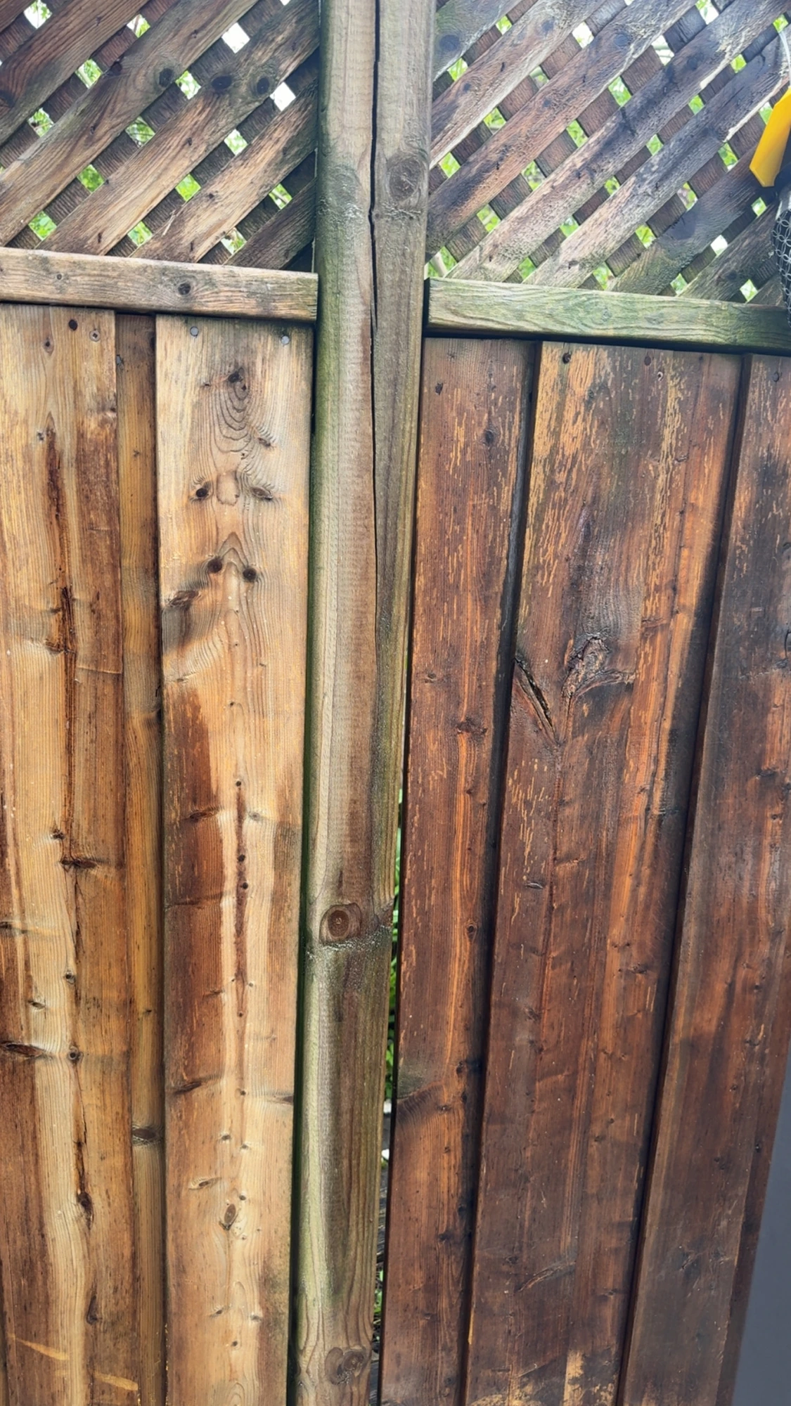 Fence before power washing